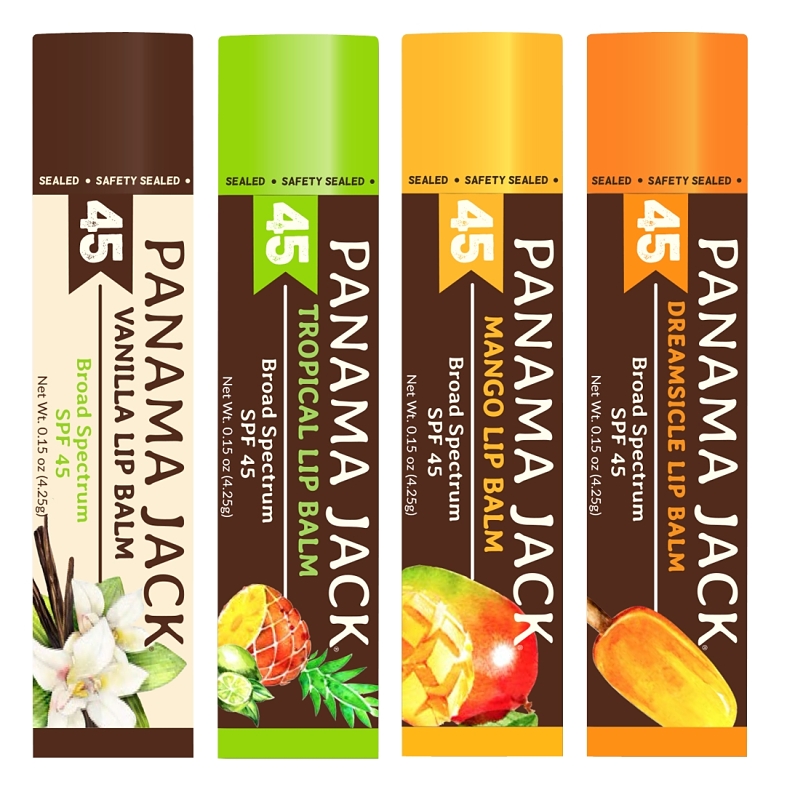 Panama Jack 602-TR Lip Balm, Tropical, 0.15 oz Bottle, Pack of 50
