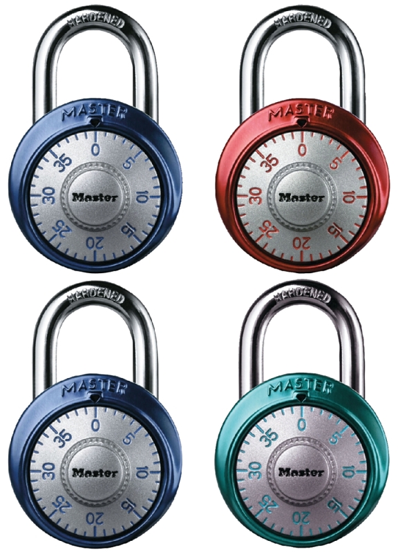 Master Lock 1561DAST Dial Padlock, Keyless/Non-Keyed Key, 9/32 in Dia Shackle, 3/4 in H Shackle, Steel Shackle, Anodized