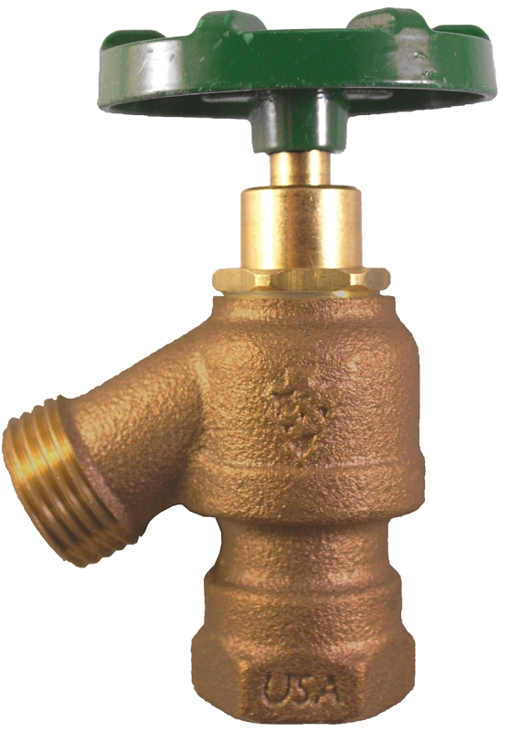 Arrowhead Brass 925LF Garden Valve, 1/2 x 3/4 in, FIP x Hose, 2, 2-Port/Way, 125 psi Pressure, 8 to 9 gpm, Brass Body
