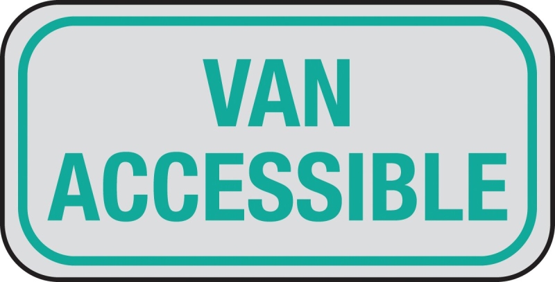 Hy-Ko HW-54 Reflective Parking Sign, Rectangular, VAN ACCESSIBLE, Gray Legend, White Background, Aluminum