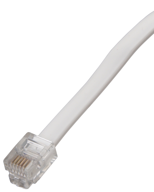 Zenith TL1025W Telephone Line Cord, 4-Conductor, White Sheath, 25 ft L