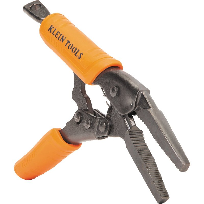 Klein Tools 38611 Locking Plier, 7.35 in OAL, 2 in Jaw Opening, Black/Orange Handle, Molded Handle, 0.36 in W Jaw