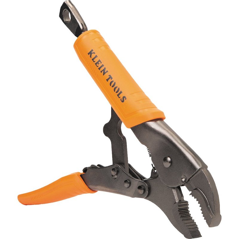 Klein Tools 38602 Locking Plier, 9.7 in OAL, 2 in Jaw Opening, Black/Orange Handle, Molded Handle, 1/2 in W Jaw