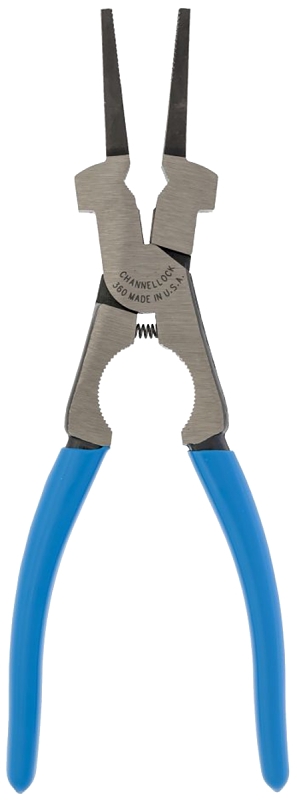 Channellock 360 Welder's Plier, 9 in OAL, 0.047 to 0.091, 0.070 to 0.091, 0.162 in Cutting Capacity, Blue Handle