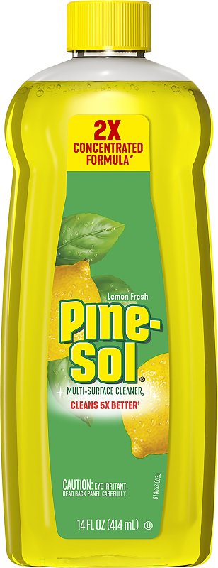 Pine-Sol 10041294601488 Multi-Surface Cleaner and Disinfectant, 14 oz Bottle, Liquid, Fresh Lemon, Pack of 12