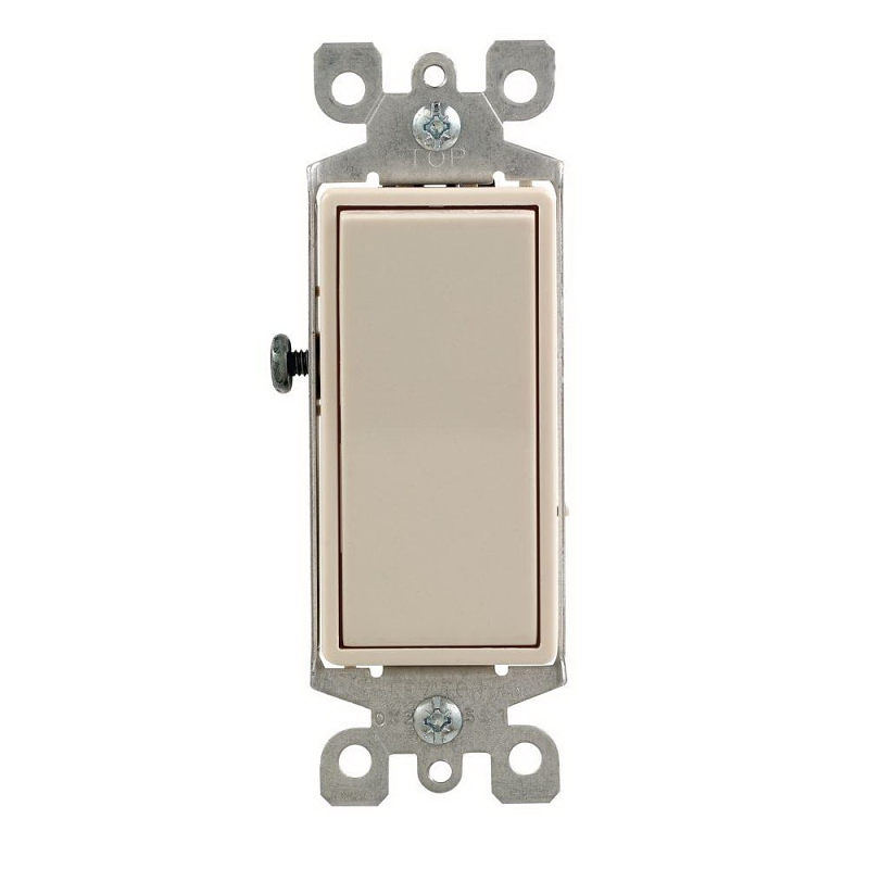 Decora S16-05603-2TS Rocker Switch with Ground Screw, 15 A, 120/277 VAC, 3-Way, Push-In, Side Wire Terminal
