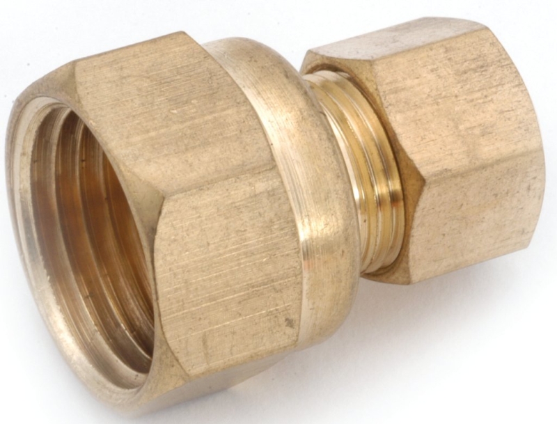 Anderson Metals 750066-0812 Tubing Coupling, 1/2 x 3/4 in, Compression x FIP, Brass