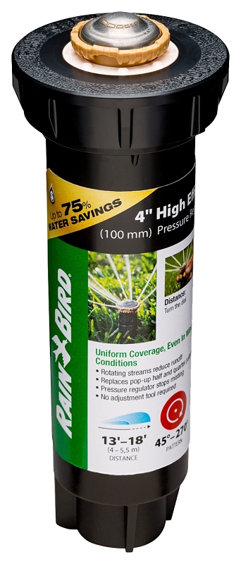 Rain Bird 12SA Series 12SAPROPR Mini Pop-Up Rotor Sprinkler, 1/2 in Connection, Female, 4 in H Pop-Up, 13 to 18 ft