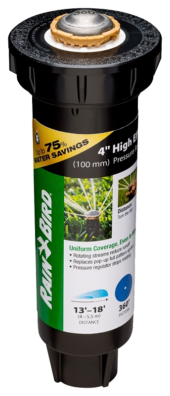 Rain Bird 12SA Series 12SAFPROPR Mini Pop-Up Rotor Sprinkler, 1/2 in Connection, Female, 4 in H Pop-Up, 13 to 18 ft
