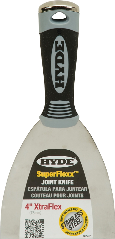Hyde SuperFlexx 06557 Joint Knife, 4 in W Blade, Stainless Steel Blade, Flexible Blade, Overmold Comfort Grip Handle, Pack of 5