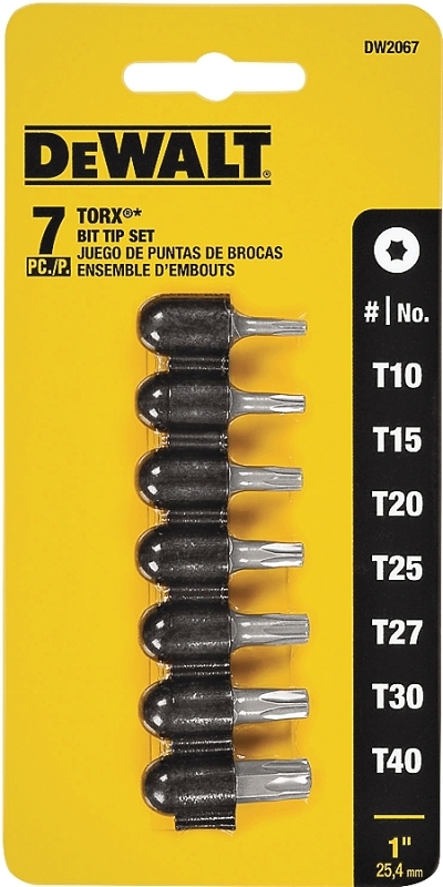 DEWALT DW2067 Star Bit Set, 7-Piece, Single-Ended, Steel