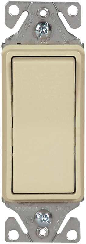Eaton 7500 Series 7511V-BOX Rocker Switch, 15 A, 120/277 V, SPST, Back, Push Wire Terminal, Ivory