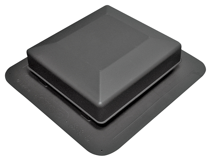 Duraflo 6050BL Roof Vent, 17-1/2 in OAL, 16.904 in OAW, 50 sq-in Net Free Ventilating Area, Polypropylene, Black