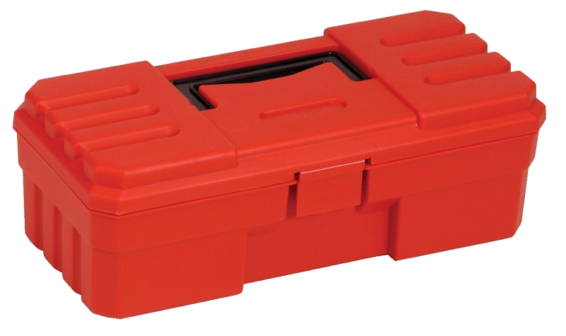Quantum Storage Systems RTB12 Tool Box, Polypropylene, Red, 12 in L x 5-1/2 in W x 4 in H Outside, 1-Compartment