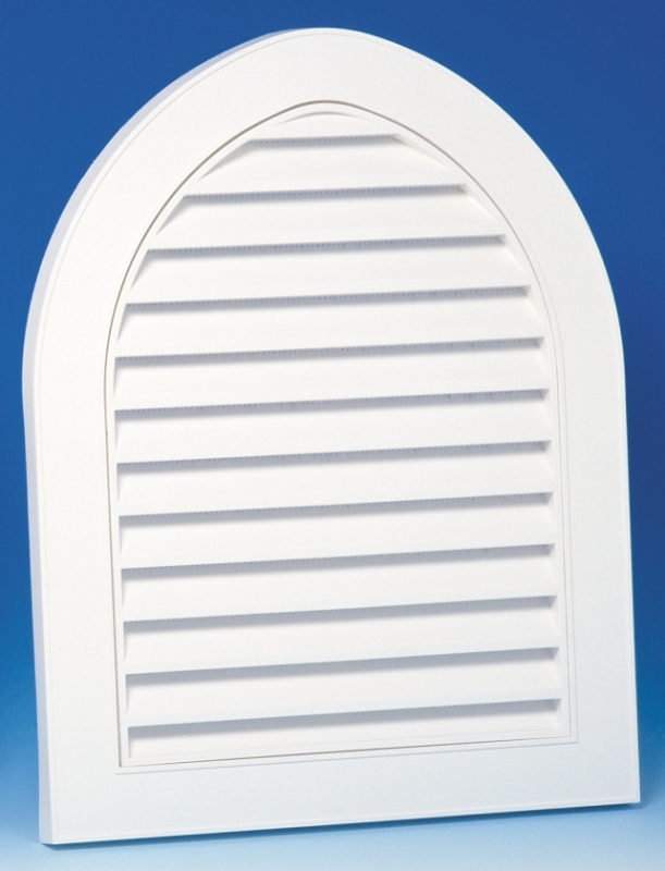 Duraflo 626110-00 Gable Vent, 22 in L, 28 in W, Cathedral, Polypropylene, White