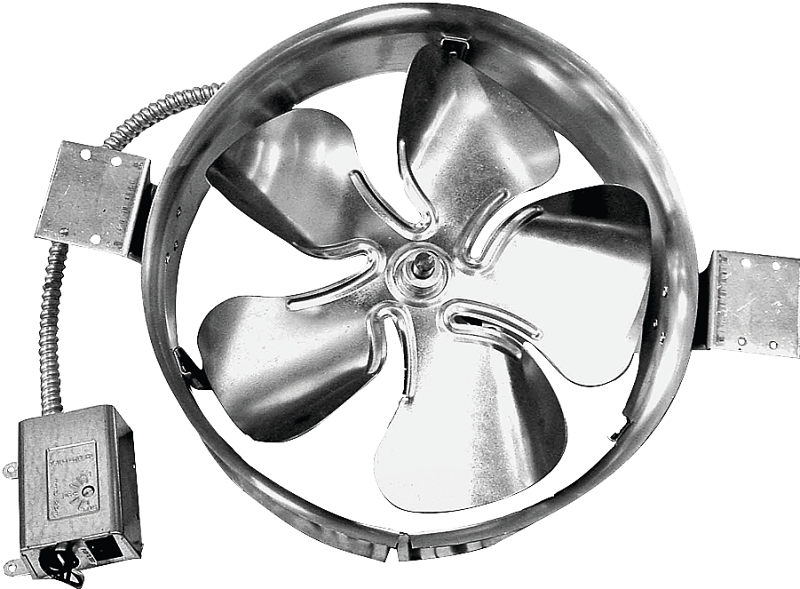 Lomanco Add-A-Vent 1800 Gable Vent, 120 V, 1500 sq-ft Net Free Ventilating Area, Aluminum