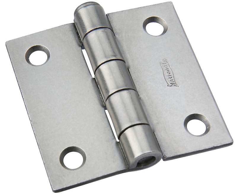 National Hardware N139-659 Broad Hinge, 2 in W Frame Leaf, 0.077 in Thick Frame Leaf, Steel, Loose, Removable Pin, 38 lb