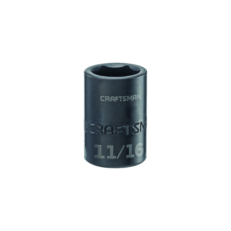 Craftsman 11/16 in. X 1/2 in. drive SAE 6 Point Standard Impact Socket 1 pc