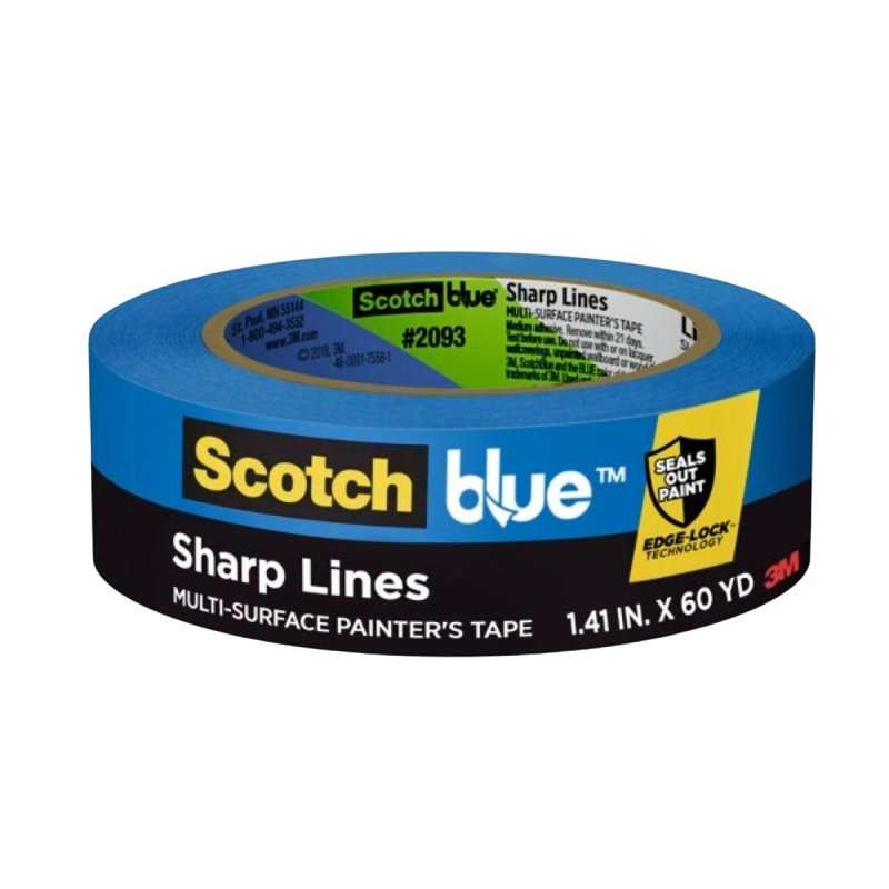 ScotchBlue 2090-36AP3 Painter's Tape, 60 yd L, 1.41 in W, Paper Backing, Blue