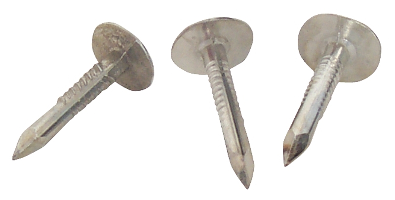 Orgill Bulk Nails 33309-050 Roofing Nail, 7/8 in L, Flat Head, Steel, Silver