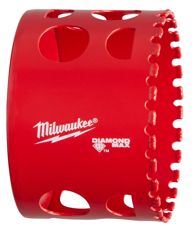 Milwaukee Diamond MAX 49-56-5660 Hole Saw, 2-1/2 in Dia, 1-1/2 in D Cutting, 5/8-18 Arbor, 4 TPI, Diamond Cutting Edge