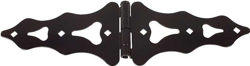 National Hardware N179-192 Ornamental Strap Hinge, 5-1/2 in W Frame Leaf, 10 in H Frame Leaf, Steel, Reversible Pin