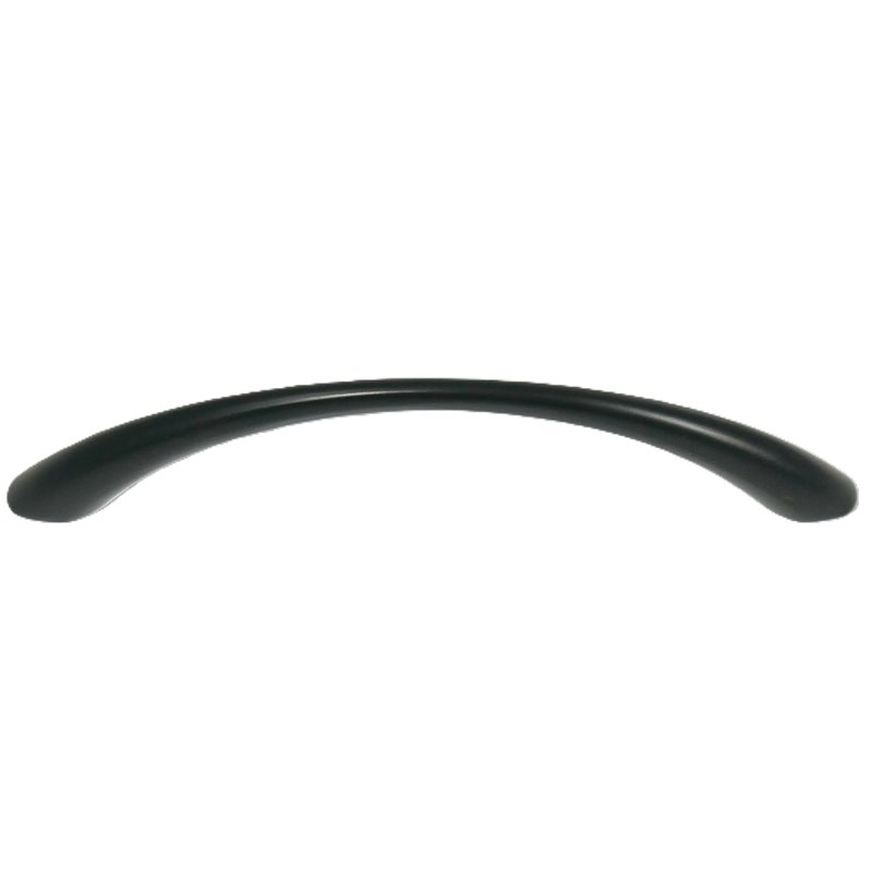 Laurey 75120 Tapered Bow Pull, 4.29 in L Handle, 1.02 in Projection, Zinc, Matte Black