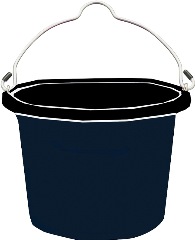 Fortex-Fortiflex FB-108 Series FB-108BX Bucket, 8 qt Volume, Polyethylene/Rubber, Black