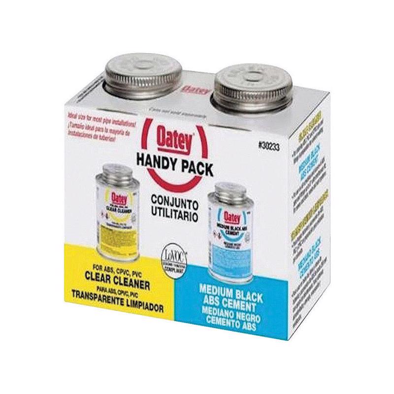 Oatey Handy Pack Clear/Black Cement and Cleaner For ABS 2 pk, Pack of 12