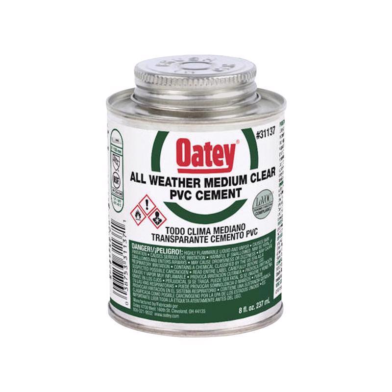 Oatey Clear All Weather Cement For PVC 8 oz, Pack of 12