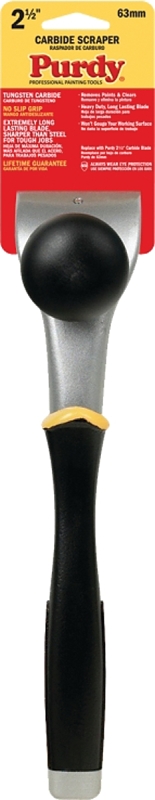 Purdy 144900230 Wall Scraper, 2-1/2 in W Blade, Tungsten Carbide Blade, Soft Grip Handle