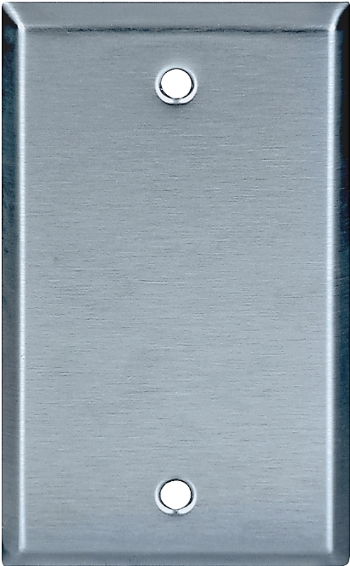 Eaton Wiring Devices 93151-BOX1 Blank Wall Plate, 4-1/2 in L, 2-3/4 in W, 0.032 in Thick, 1-Gang, Stainless Steel