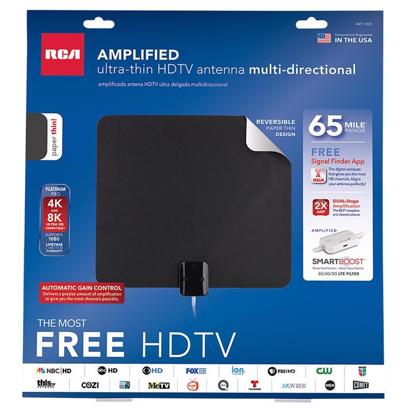 RCA Indoor HDTV Ultra Thin Amplified Antenna 1 pk RCA Indoor HDTV Ultra Thin Amplified Antenna 1 pk
