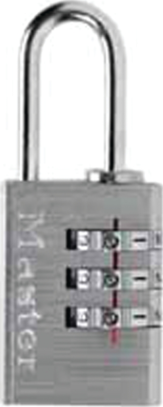 Master Lock 630D Padlock, Keyless/Non-Keyed Key, 3/16 in Dia Shackle, 1 in H Shackle, Steel Shackle, Aluminum Body