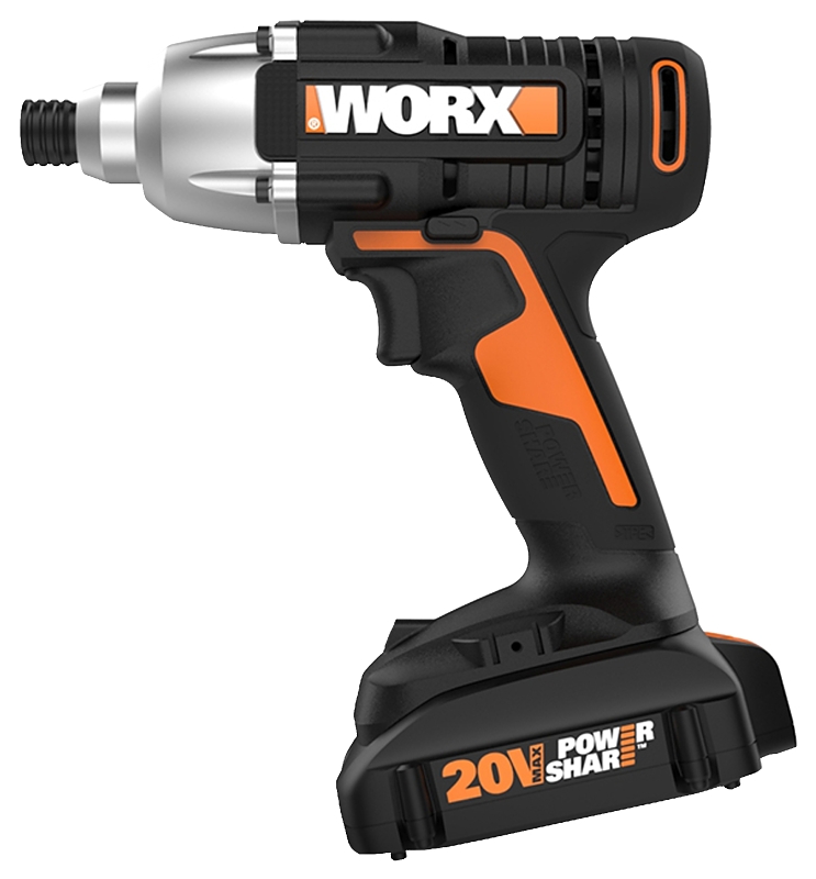 WORX WX291L Impact Driver Battery Included 20 V 1 4 in Drive Hex Drive 3300 bpm IPM 2600 rpm Speed VORG7350044 WX291L