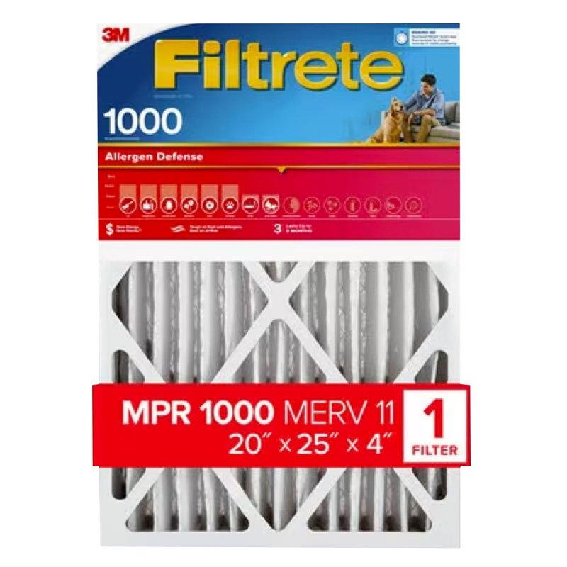 Filtrete NADP03-4IN-4 Air Filter, 25 in L, 20 in W, 11 MERV, 1000 um MPR, Pack of 4
