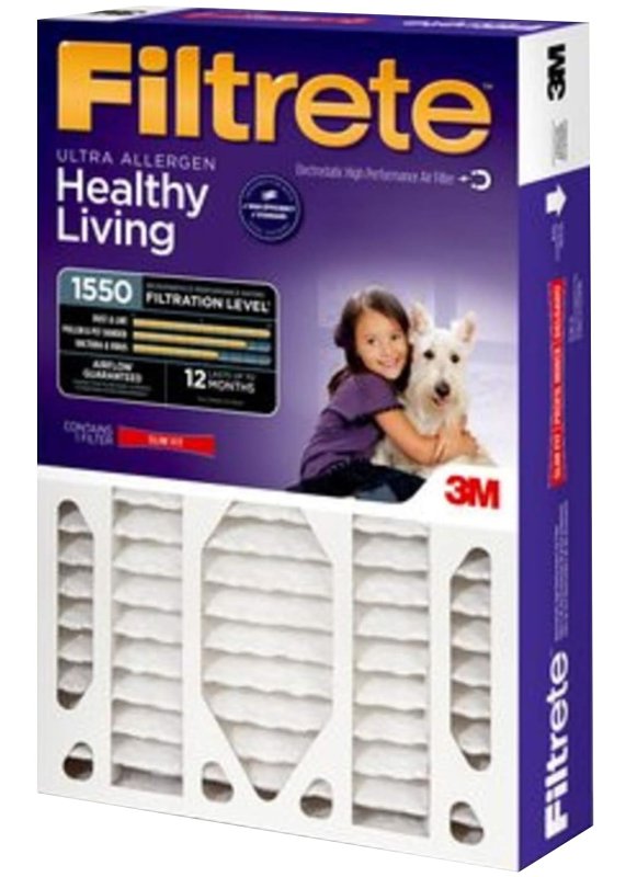 Filtrete NDP01-5IN-2 Air Filter, 25 in L, 16 in W, 12 MERV, 1550 um MPR, Pack of 2