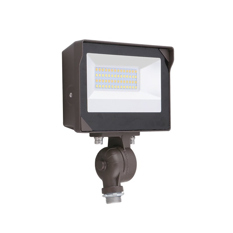 ETI 60218101 Security Flood Light, 120/277 V, 15 W, 1-Lamp, LED Lamp, Bronze Finish Light, 2000 Lumens, Bronze Fixture