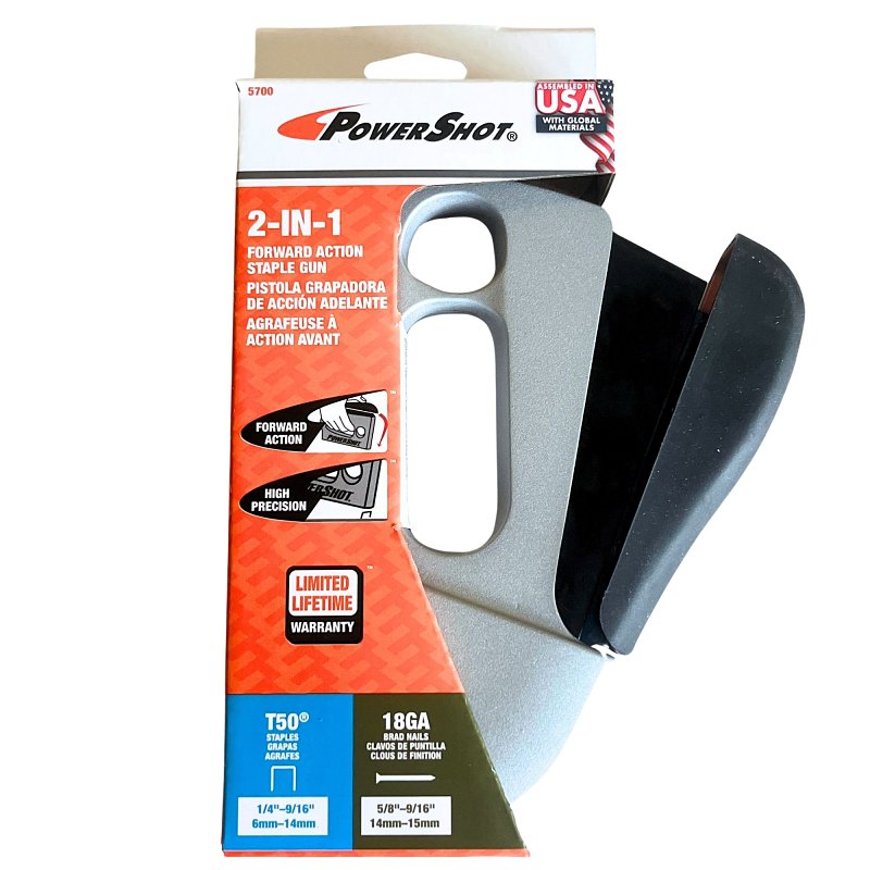 Arrow PowerShot Series 5700 Staple Gun and Nailer, T50 Staple, 3/8 in W Crown, 1/4 to 9/16 in L Leg, Aluminum Staple