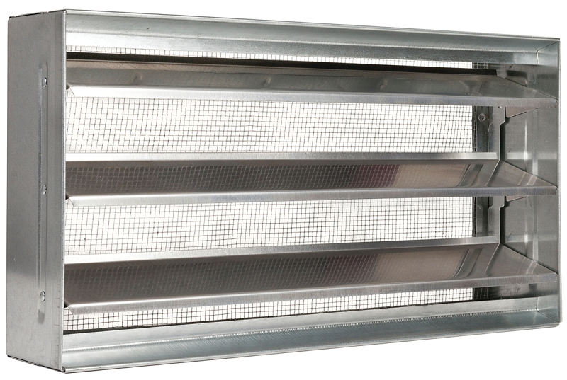 Master Flow BVSII Foundation Vent, 15-3/8 in W, 8 in H, 73 sq-in Net Free Ventilating Area, Block Grill, Aluminum