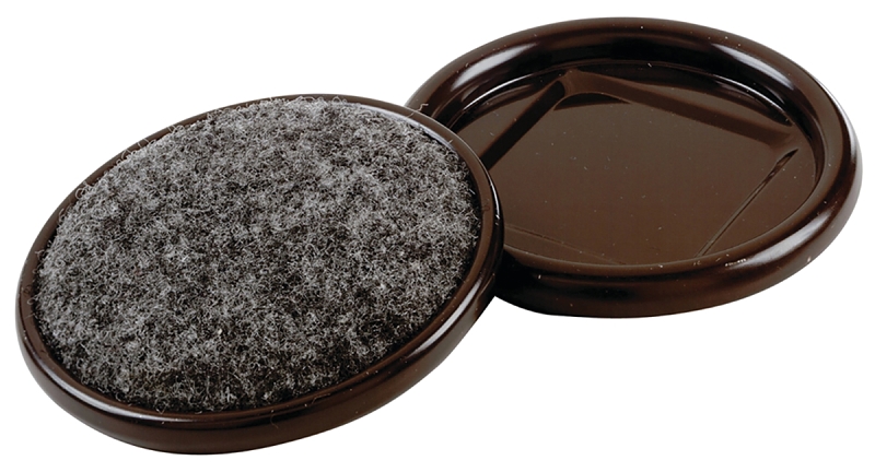 Shepherd Hardware 9092 Carpet Base Furniture Cup, Metal, Brown, 2-1/2 in Dia Dimensions, Pack of 6