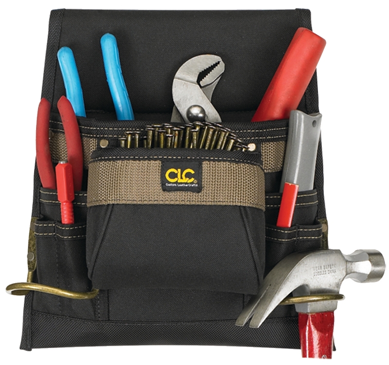 CLC TOOL WORKS 1823 Nail and Tool Bag, 8-Pocket, Polyester, Blue
