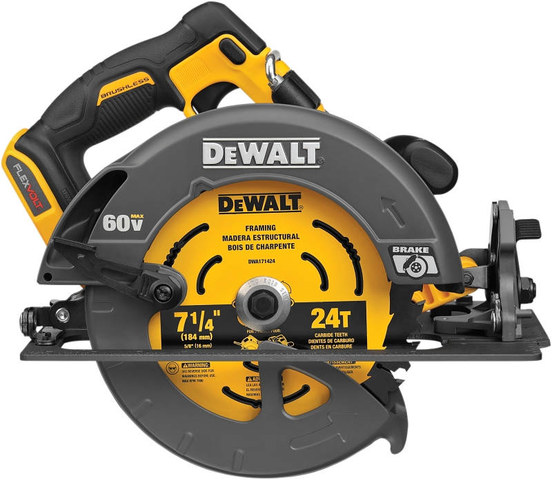 DEWALT 60V MAX DCS578B Brushless Cordless Circular Saw with Electronic Brake, Tool Only, 60 V, 7-1/4 in Dia Blade