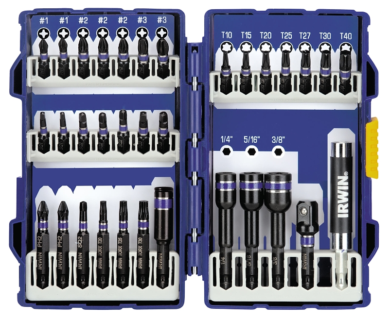 Irwin 1840315 Fastener Drive Set, 33-Piece, Steel, Black, Black Oxide
