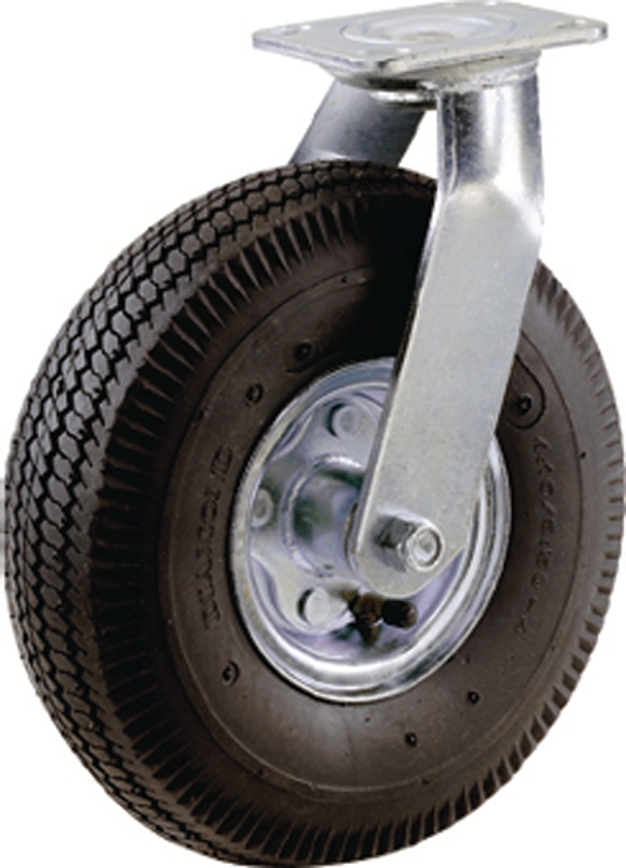 Shepherd Hardware 9794 Swivel Caster, 8 in Dia Wheel, 1-3/4 in W Wheel, Rubber Wheel, Black, 220 lb