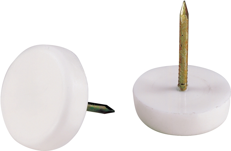 Shepherd Hardware 9102 Furniture Tack Glide, 75 lb, Plastic, White, 7/8 in Dia Dimensions, Pack of 6