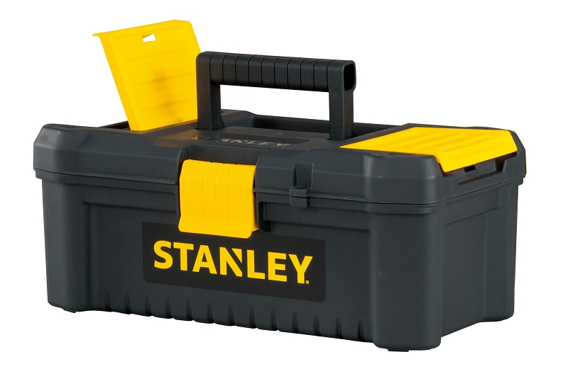 STANLEY Essential Series STST13331 Tool Box, 213.6 cu-in, Polypropylene, Black/Yellow, 2-Compartment