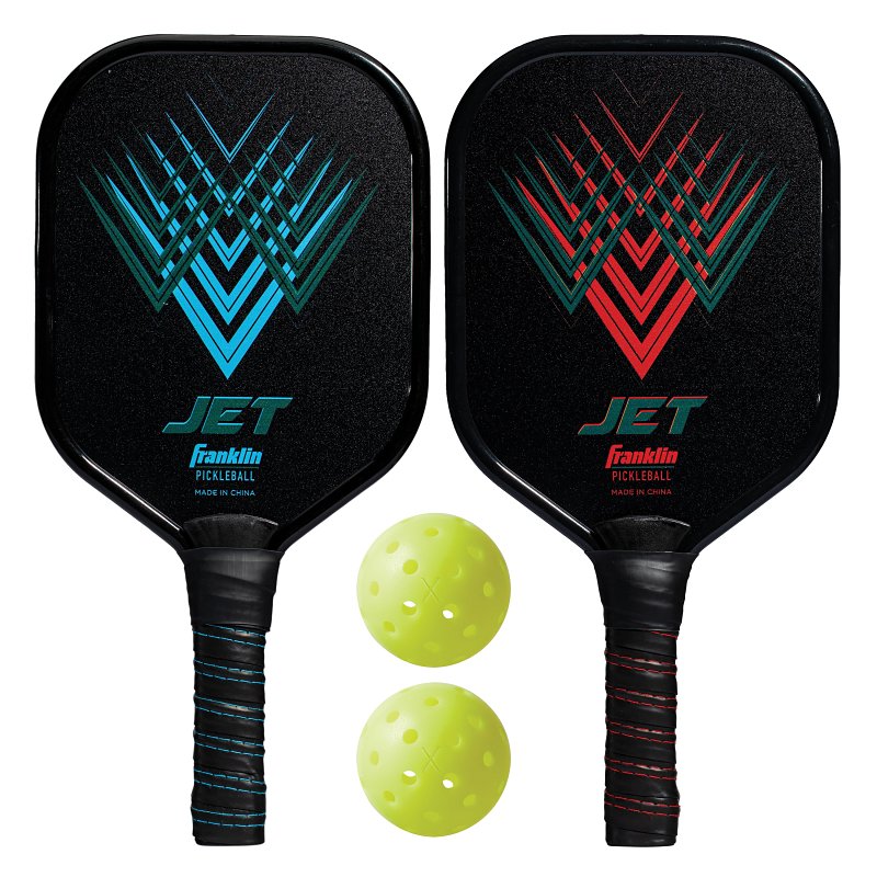 Franklin 52745 Pickleball and Paddle Set, Aluminum, Blue/Red