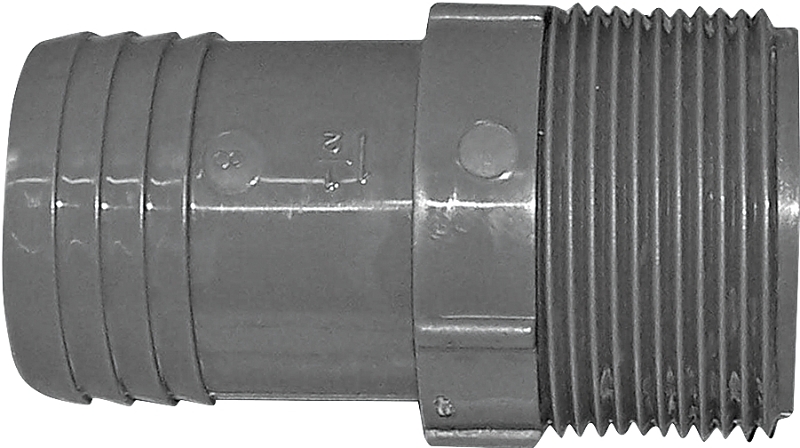 Boshart UPPA-15 Pipe Adapter, 1-1/2 in, MPT x Insert, Polyethylene, Gray, 160 psi Pressure