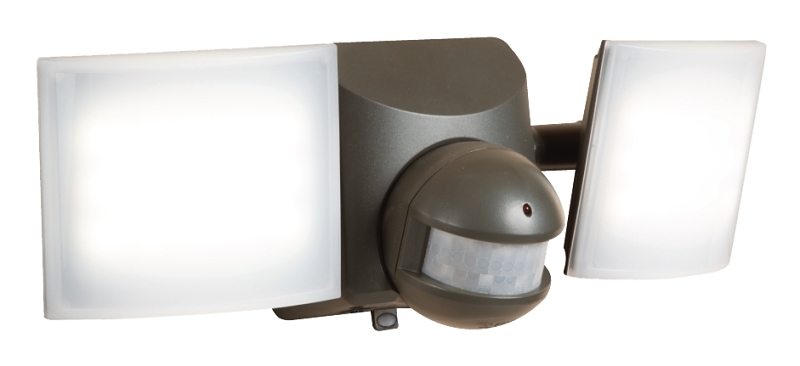 Halo MSLED600 Solar Powered Twin Head Flood Light 120 V 50 W 2 Lamp LED Lamp Cool White 680 Lumens